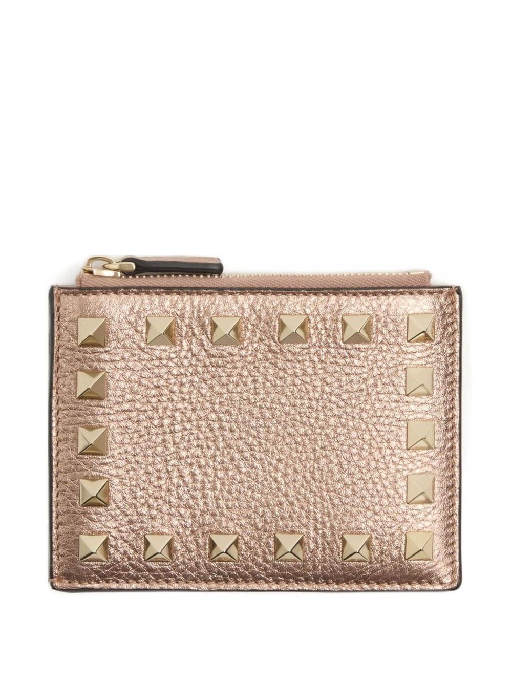 Valentino Garavani Rockstud Leather Coin Purse In Pink