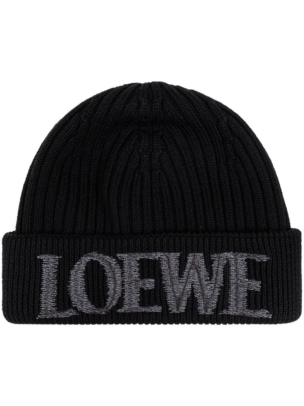 Loewe Logo Wool Beanie In Black