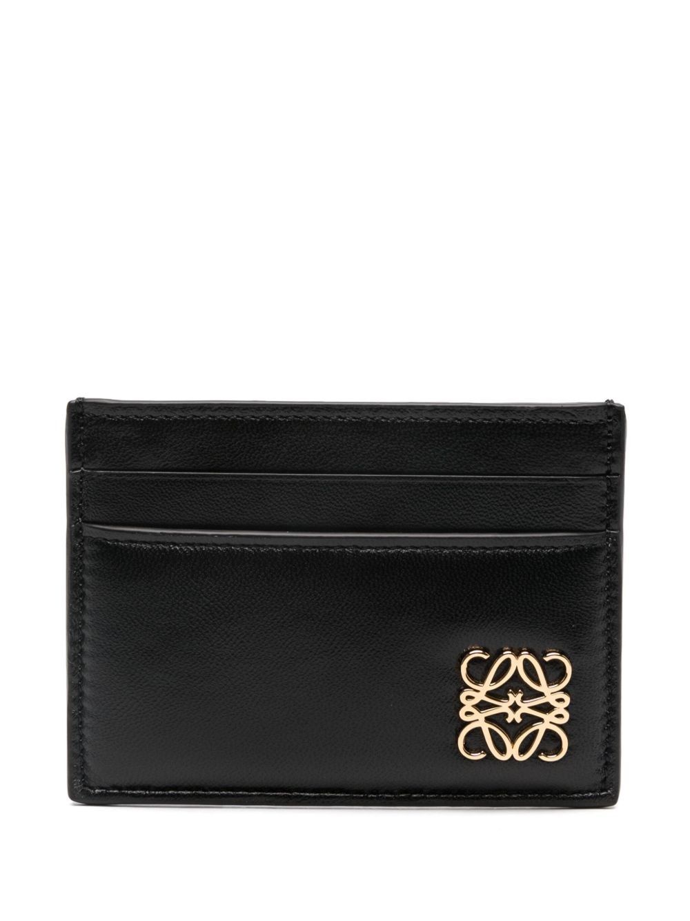 Loewe Anagram Leather Card Case In Black