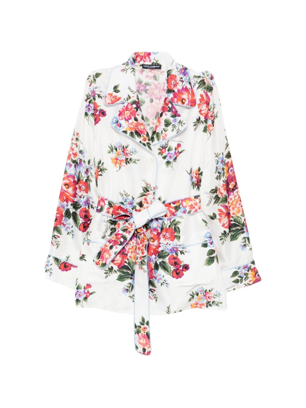 Dolce & Gabbana Flower Print Silk Shirt