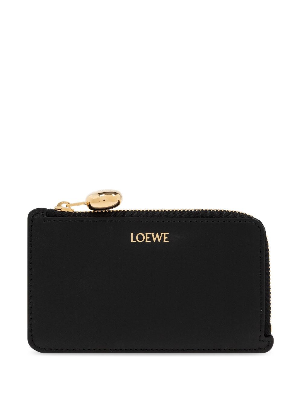 Loewe Pebble Leather Zipped Card Case In Black