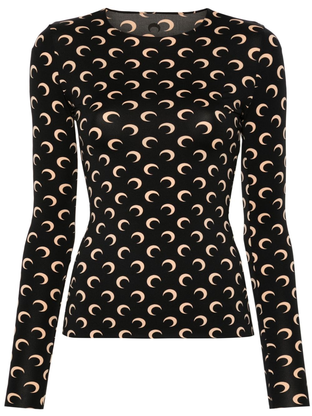 Marine Serre Moon Longsleeves Top In Black
