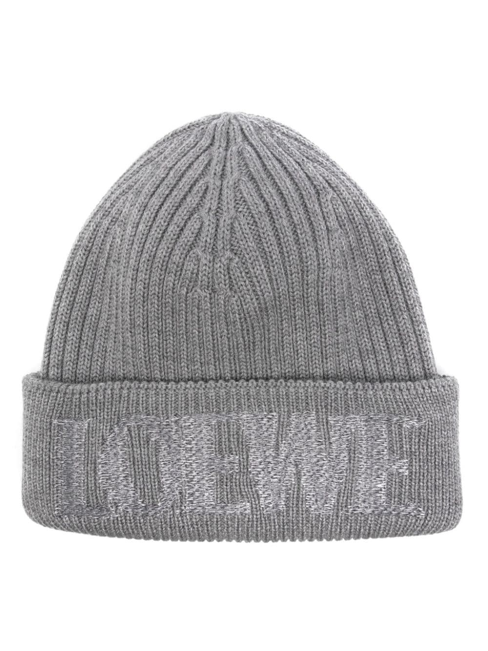 Loewe Logo Wool Beanie In Gray