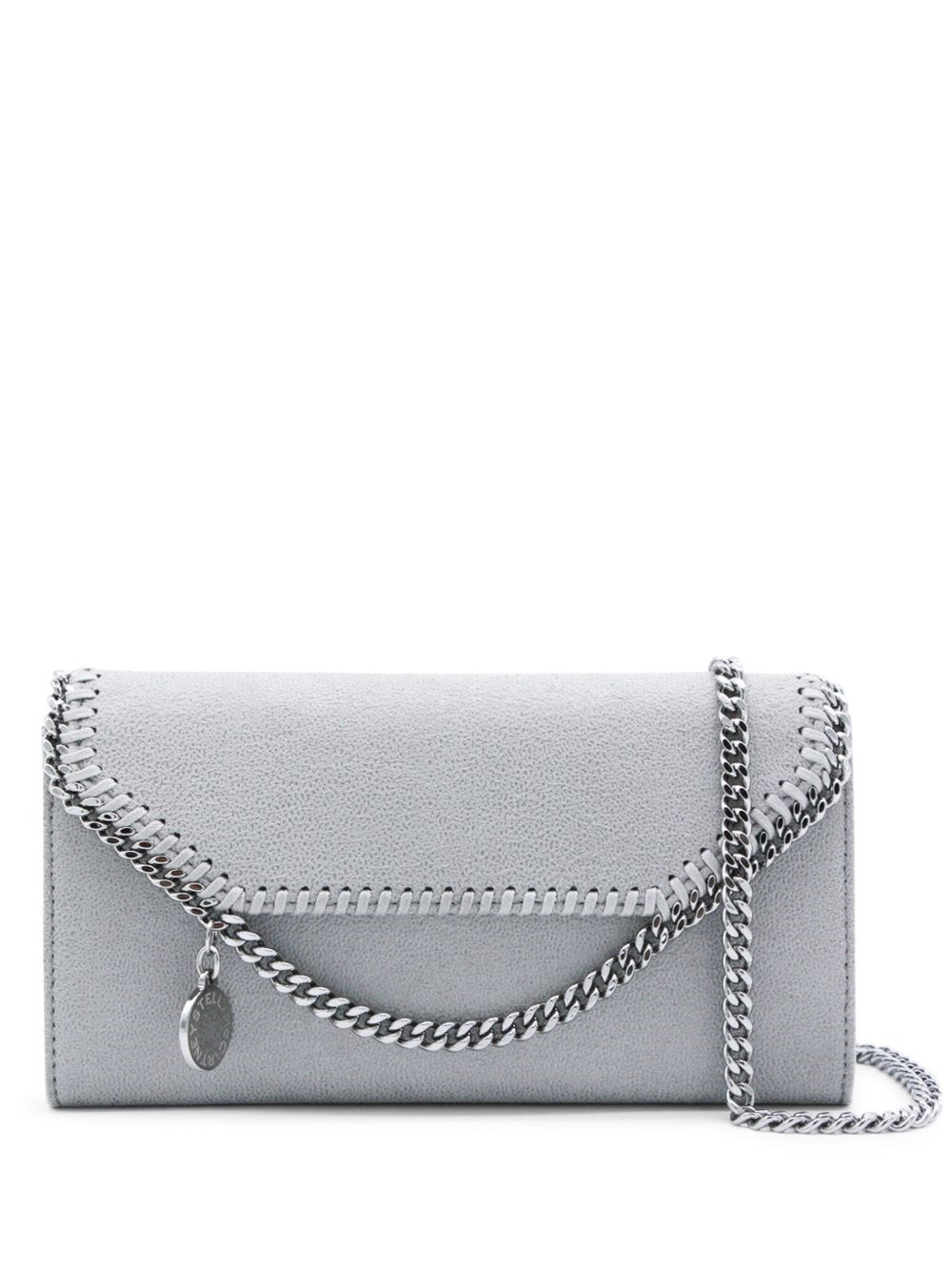 Stella Mccartney Falabella Continental Wallet With Chain In Gray
