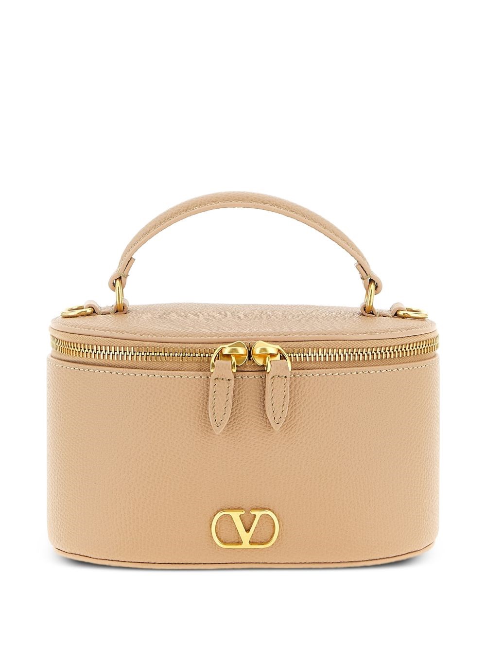 Valentino Garavani Vlogo Signature Leather Vanity Case In Pink