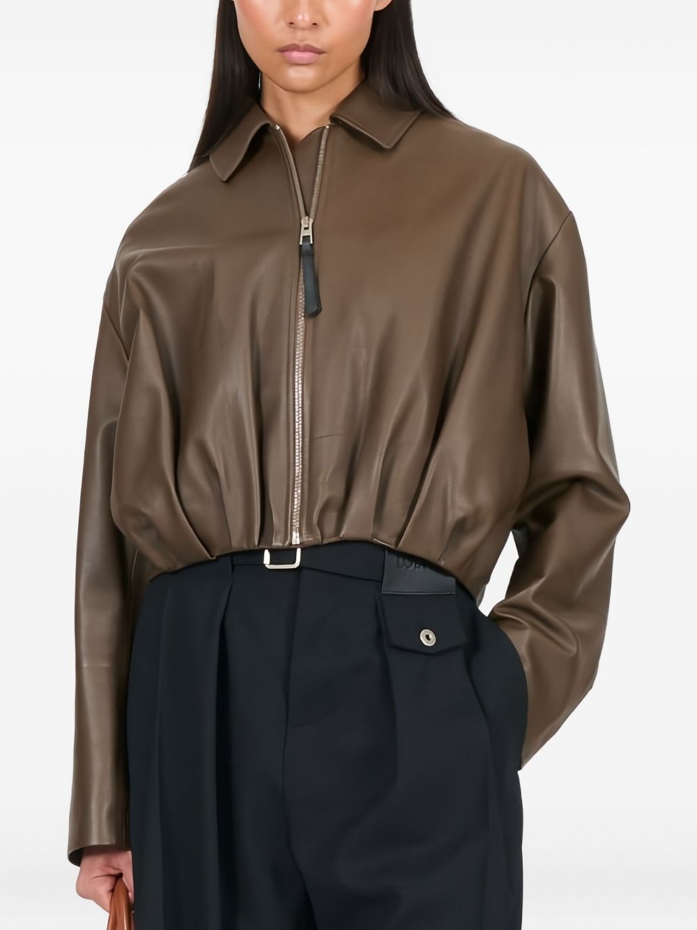 Loewe Draped Leather Jacket