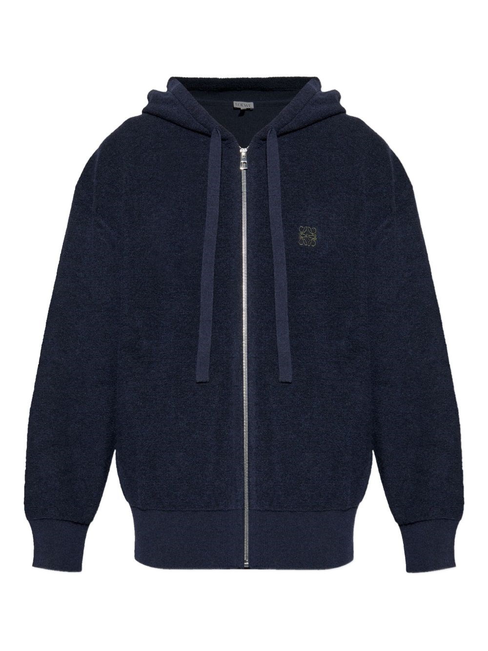 Loewe Logo-embroidered Hoodie In Blue