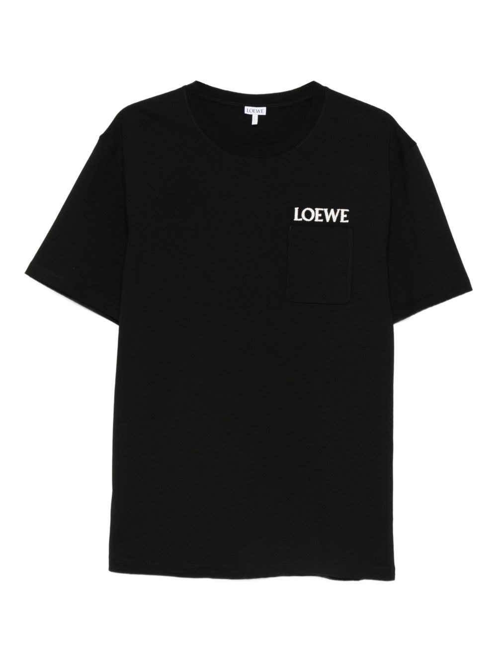 Loewe Logo-embroidered Cotton-jersey T-shirt In Black