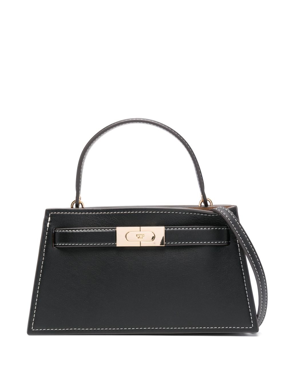 Tory Burch Lee Radziwill Mini Leather Handbag In Black
