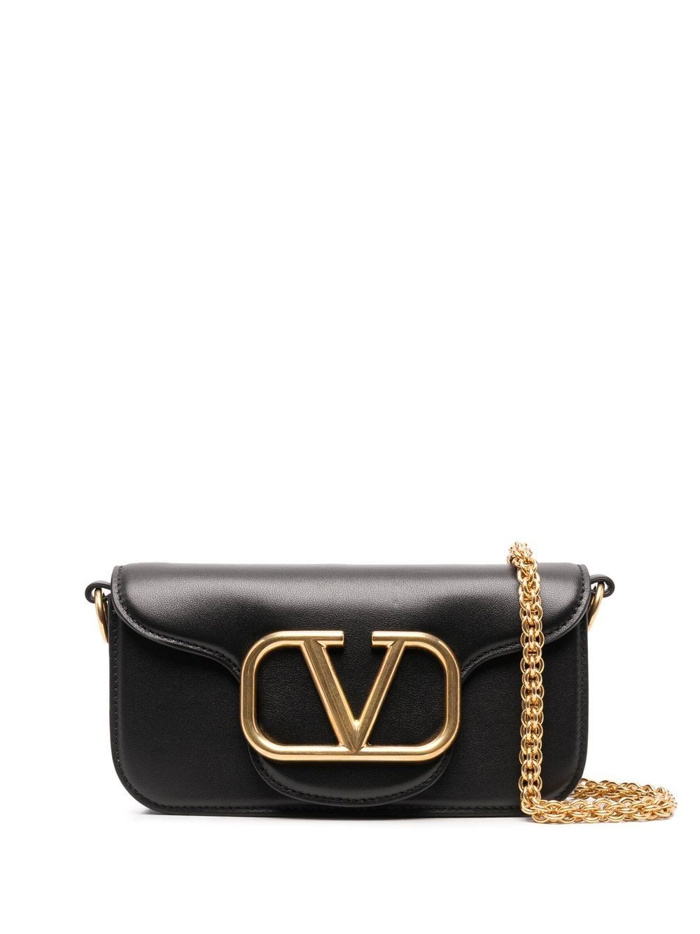 Valentino Garavani Locò Small Leather Shoulder Bag In Black