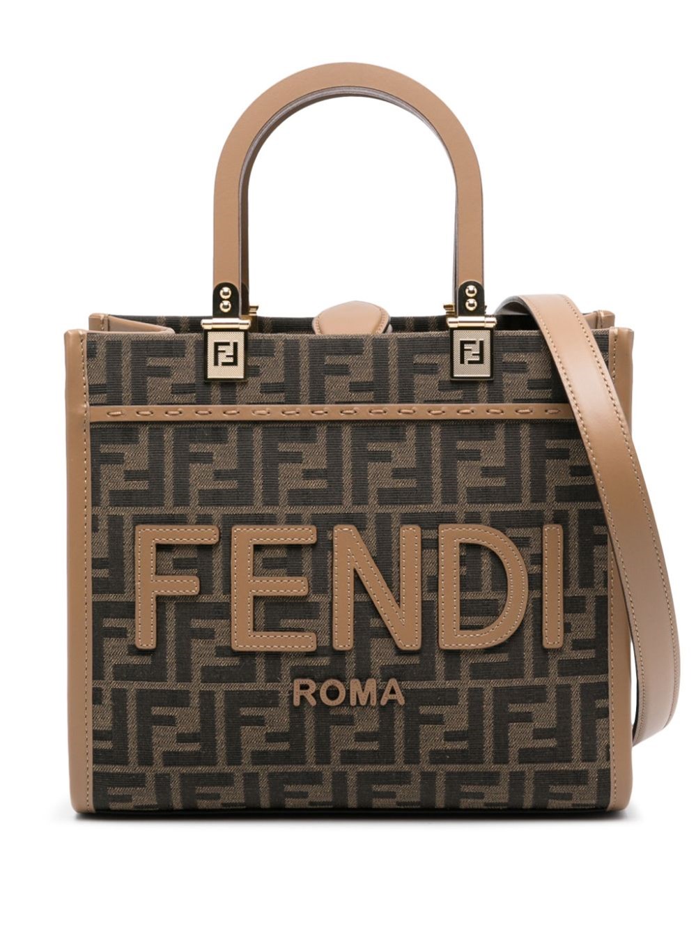 Fendi Fendi Sunshine Small Leather Tote Bag