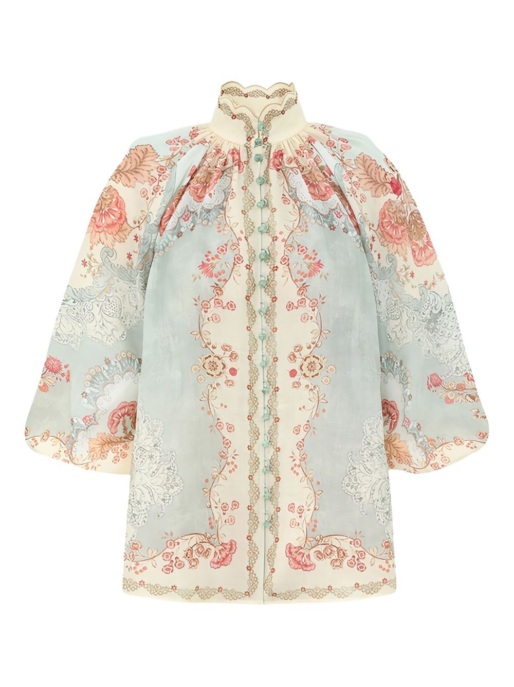 Zimmermann Daylight Printed Blouse In Blue