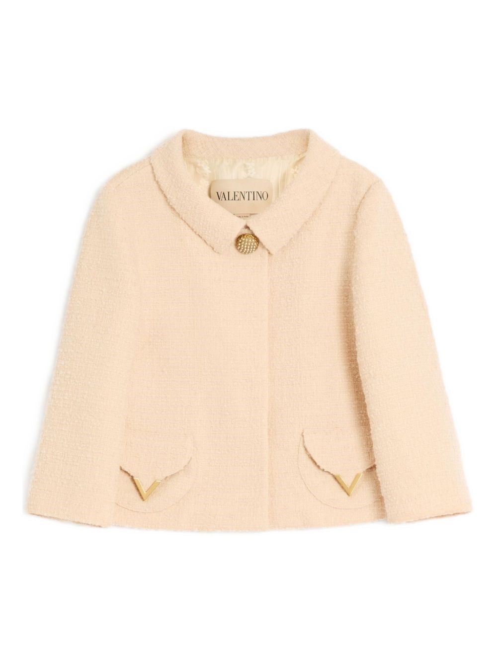 Valentino Vlogo Signature Wool Jacket In Sand