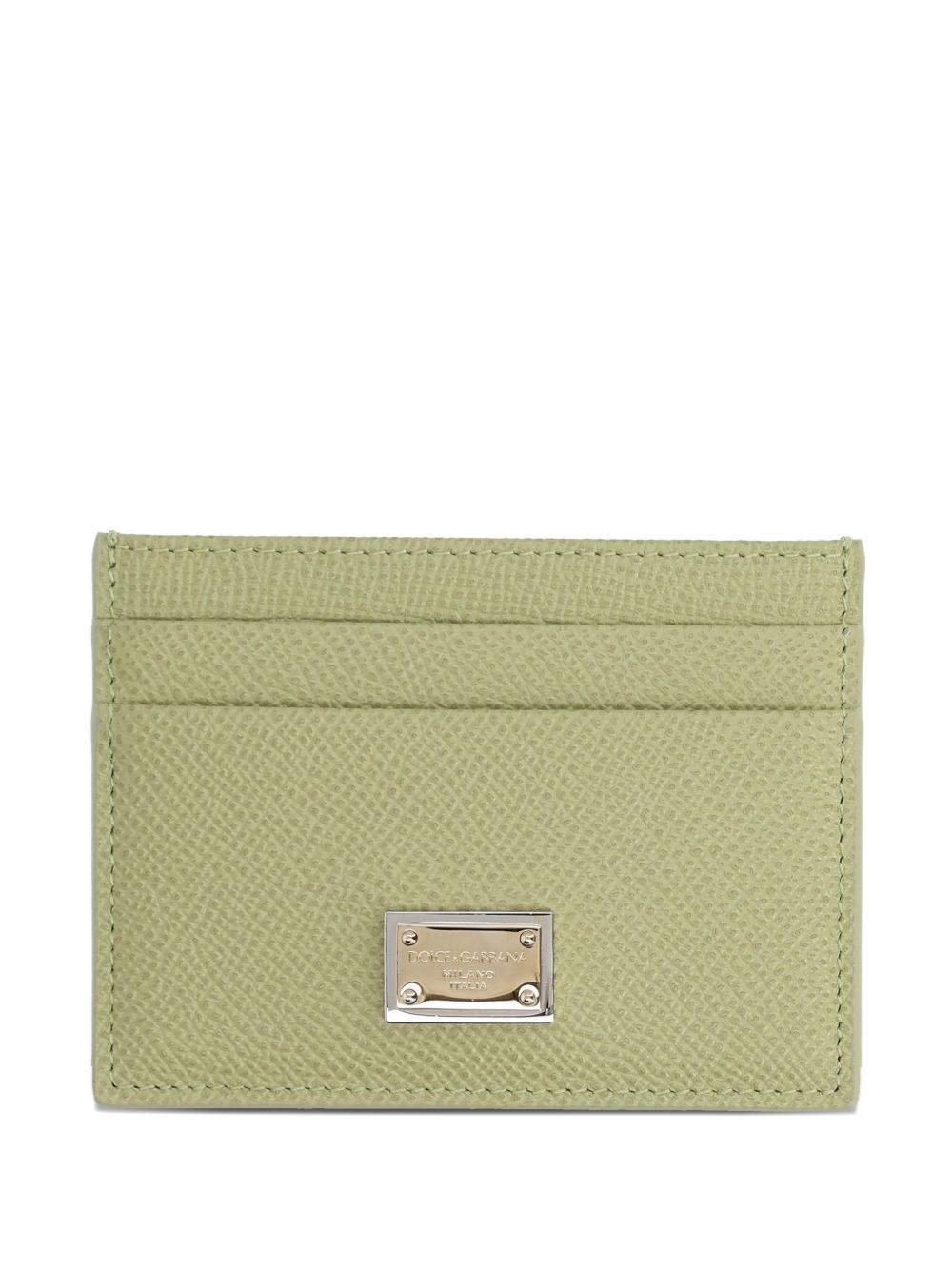 Dolce & Gabbana Leather Credit Card Case In Green
