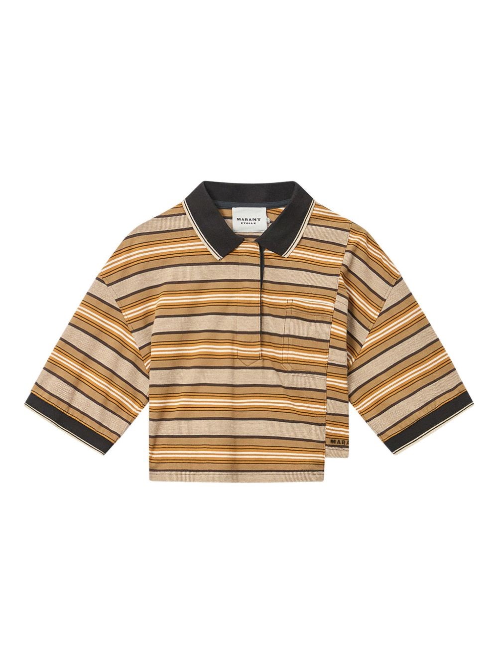 MARANT ETOILE Isalyne Striped Cotton Polo Shirt