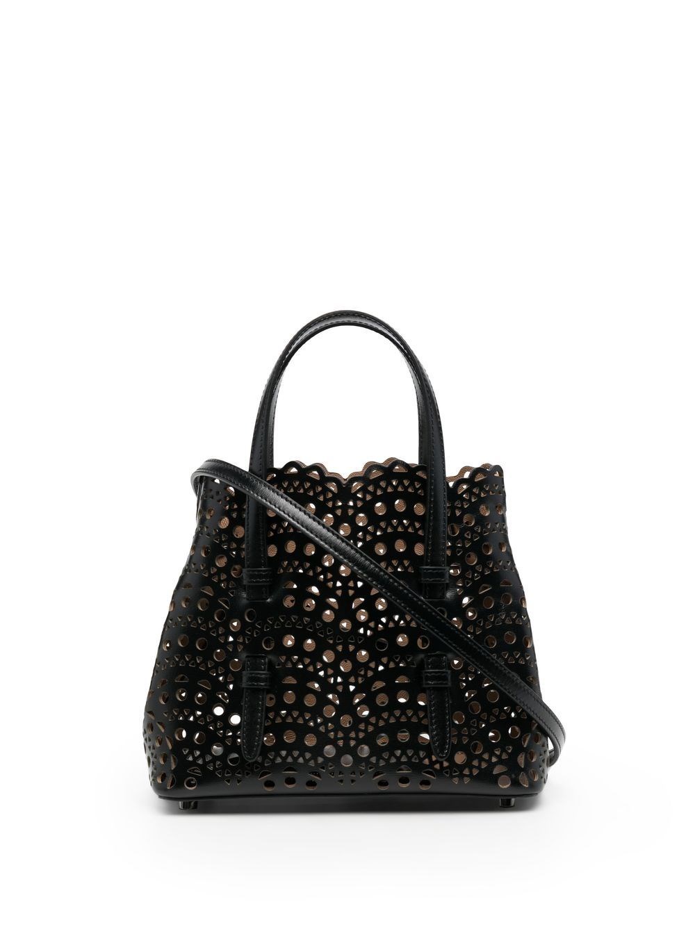 Alaïa Mina 20 Leather Handbag In Black