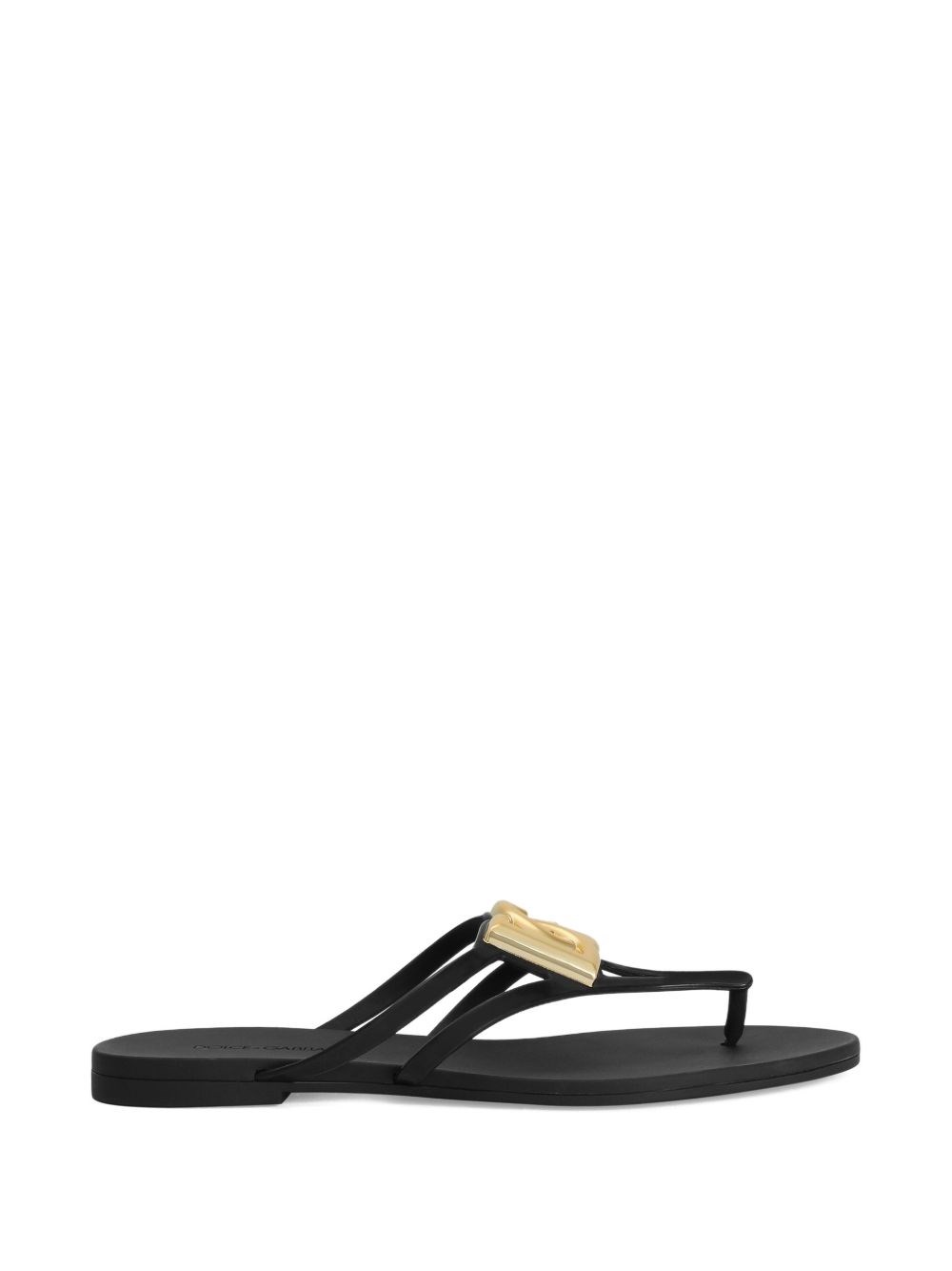 Dolce & Gabbana Dg Logo Thong Sandals In Black