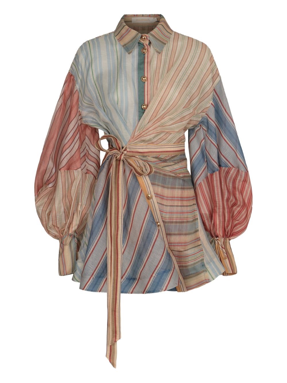Zimmermann Rebellion Linen And Silk Mini Dress