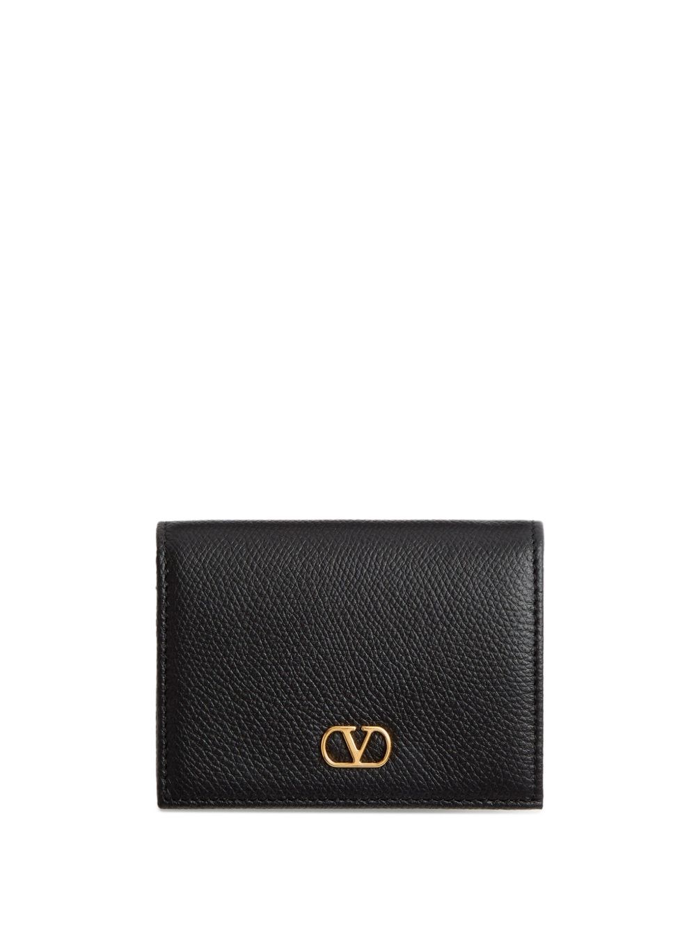 Valentino Garavani Vlogo Signature Leather Wallet In Black