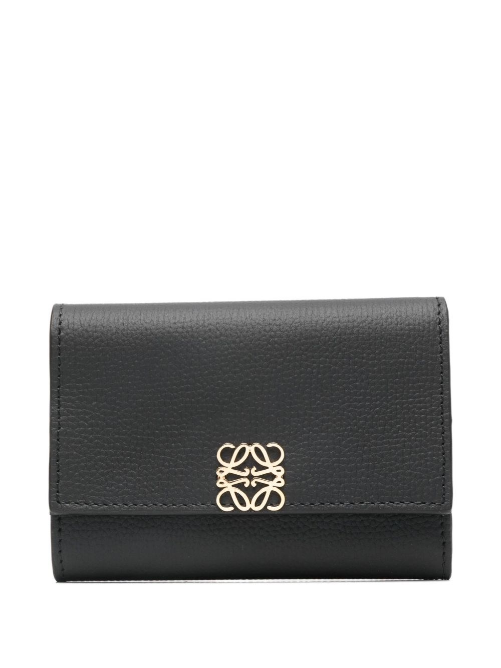 Loewe Anagram Small Leather Wallet In Black