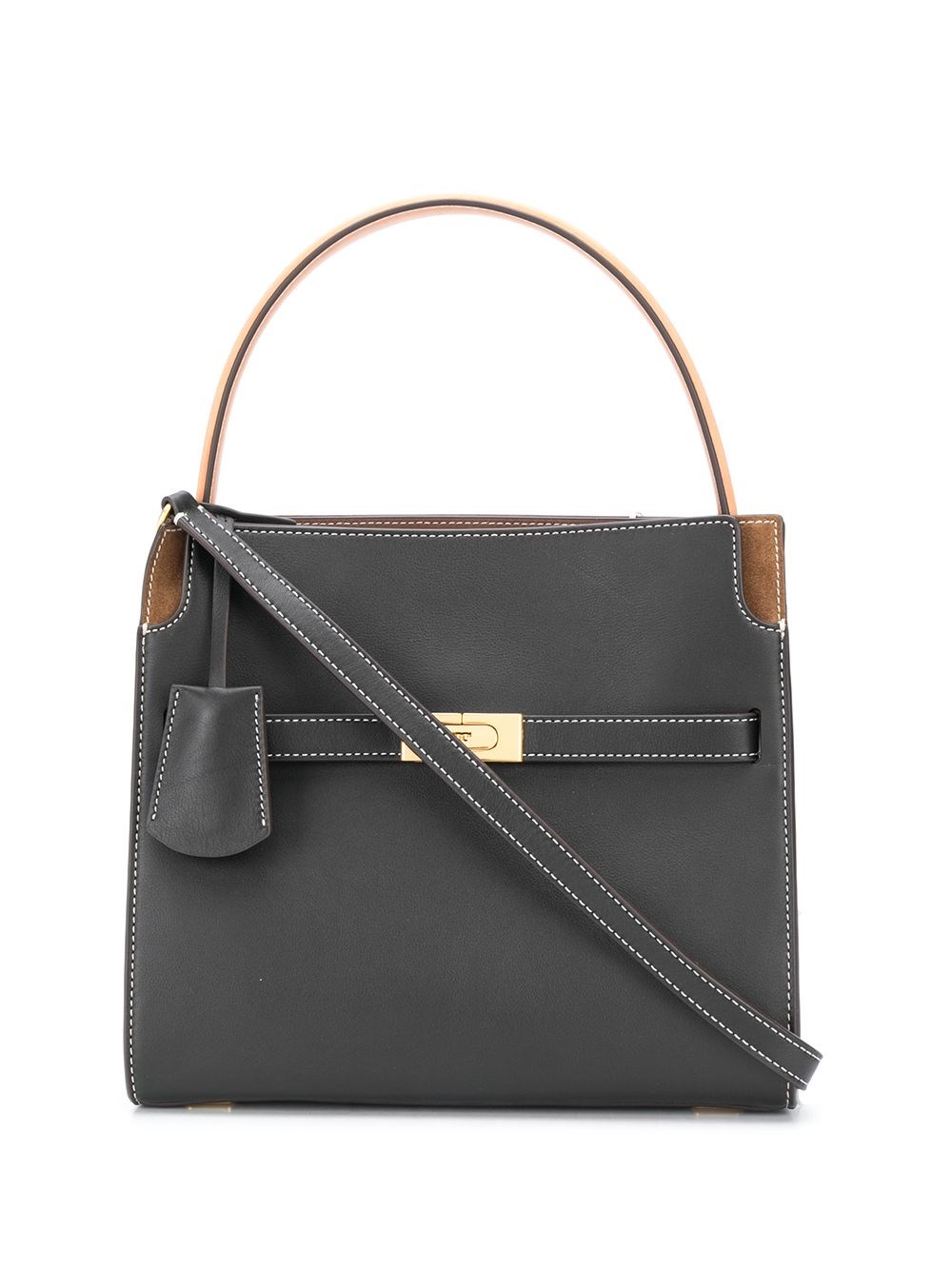 Tory Burch Lee Radziwill Small Leather Tote In Black
