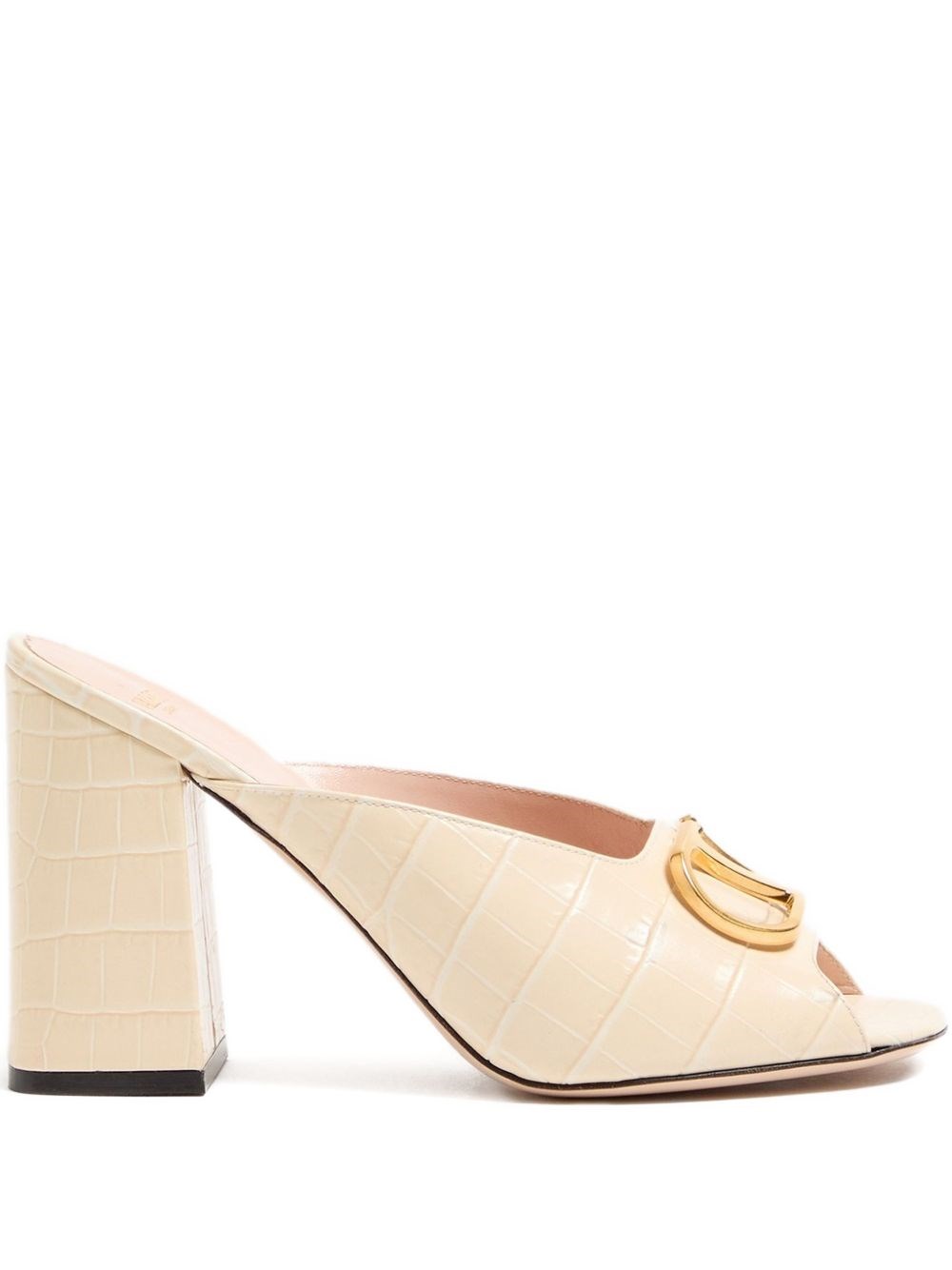 Valentino Garavani Vlogo Signature Leather Mules In White