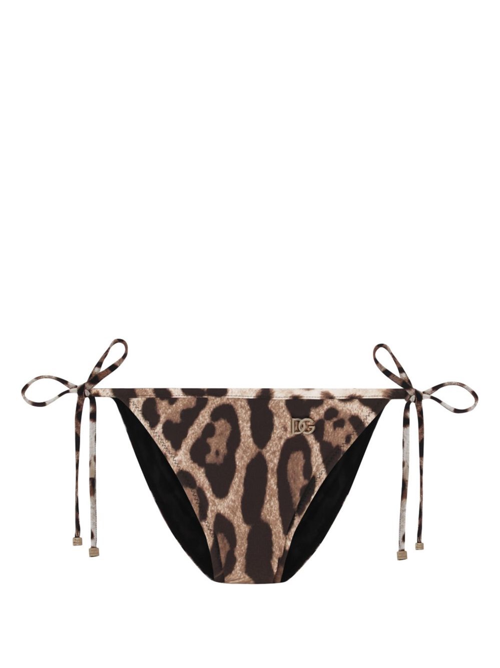 Dolce & Gabbana Leopard Print Bikini Bottom In Brown