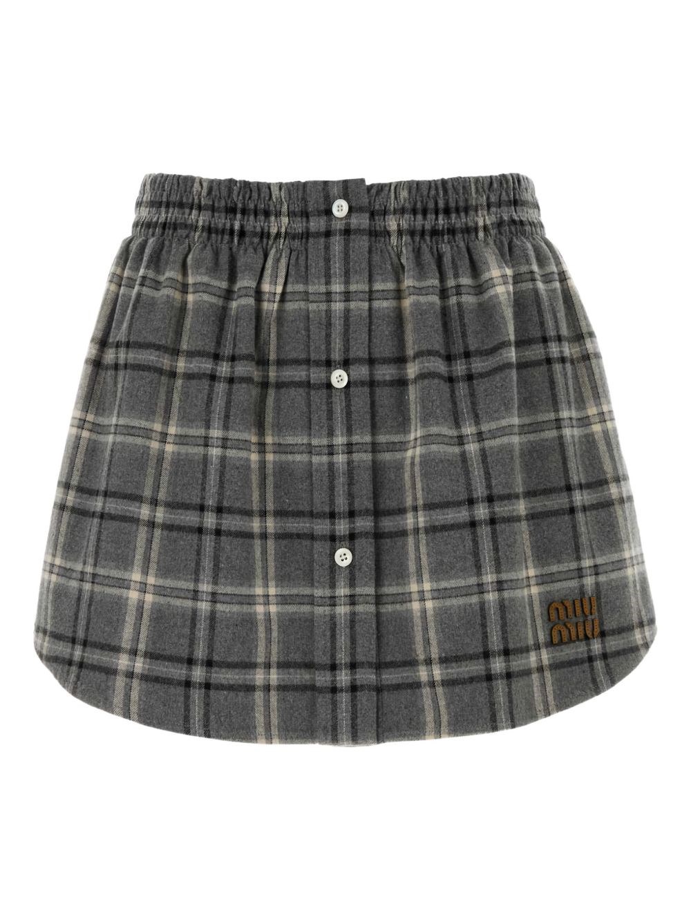 Miu Miu Checked Flannel Mini Skirt