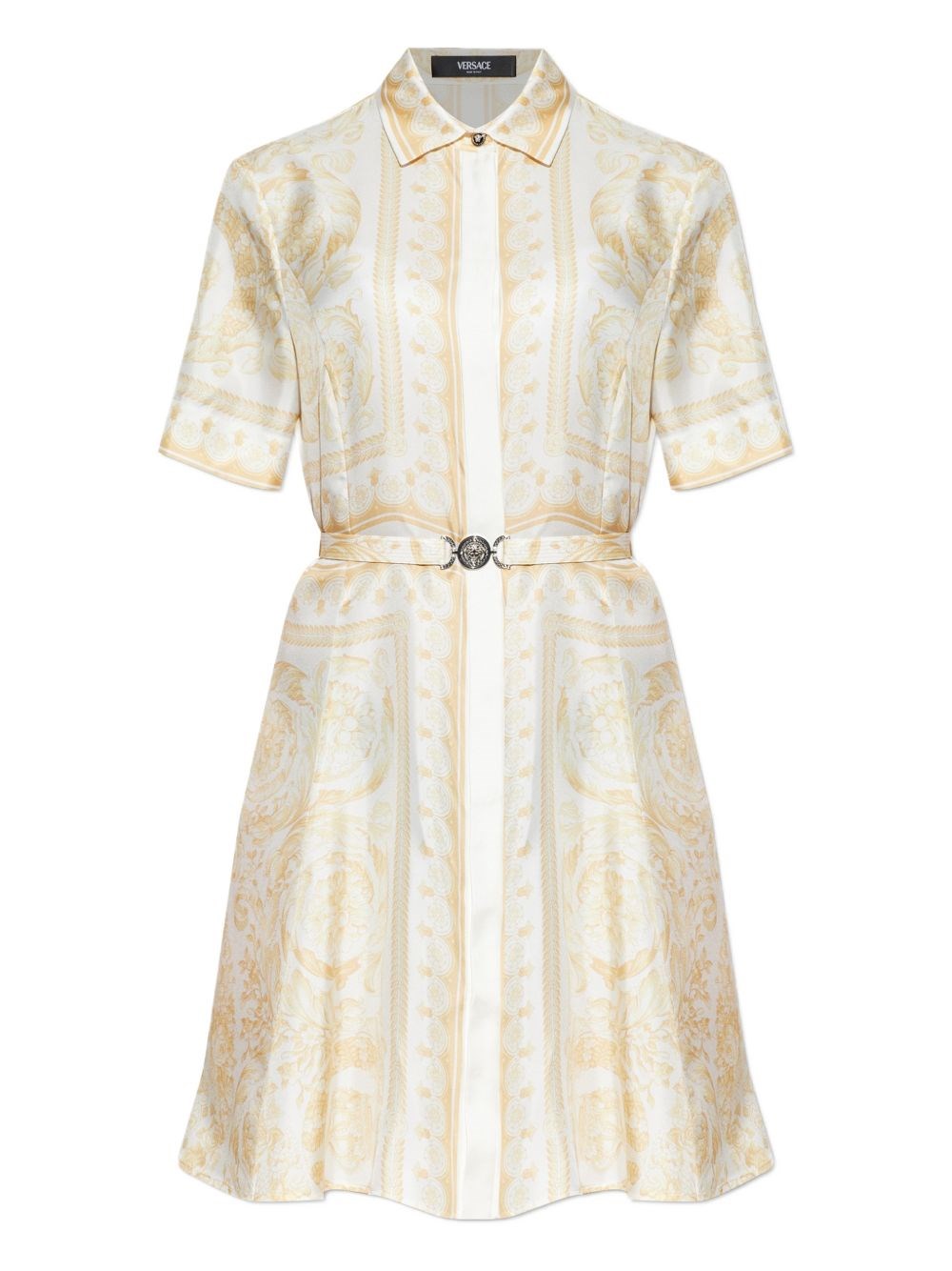Versace Barocco Print Silk Shirtdress