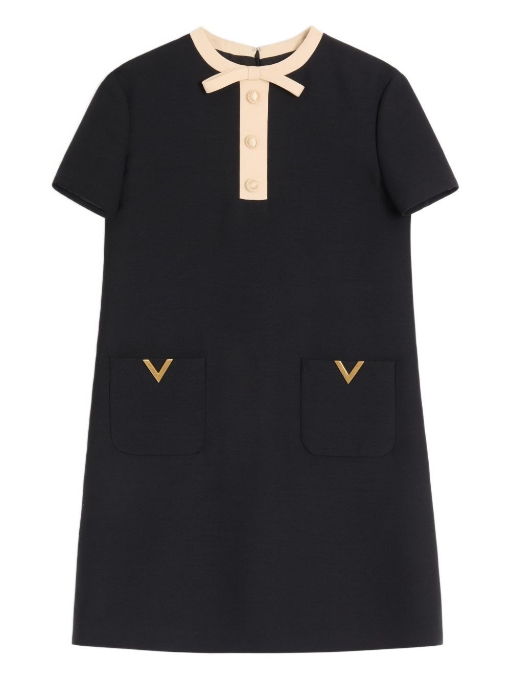 Valentino Wool And Silk Blend Dress In Black