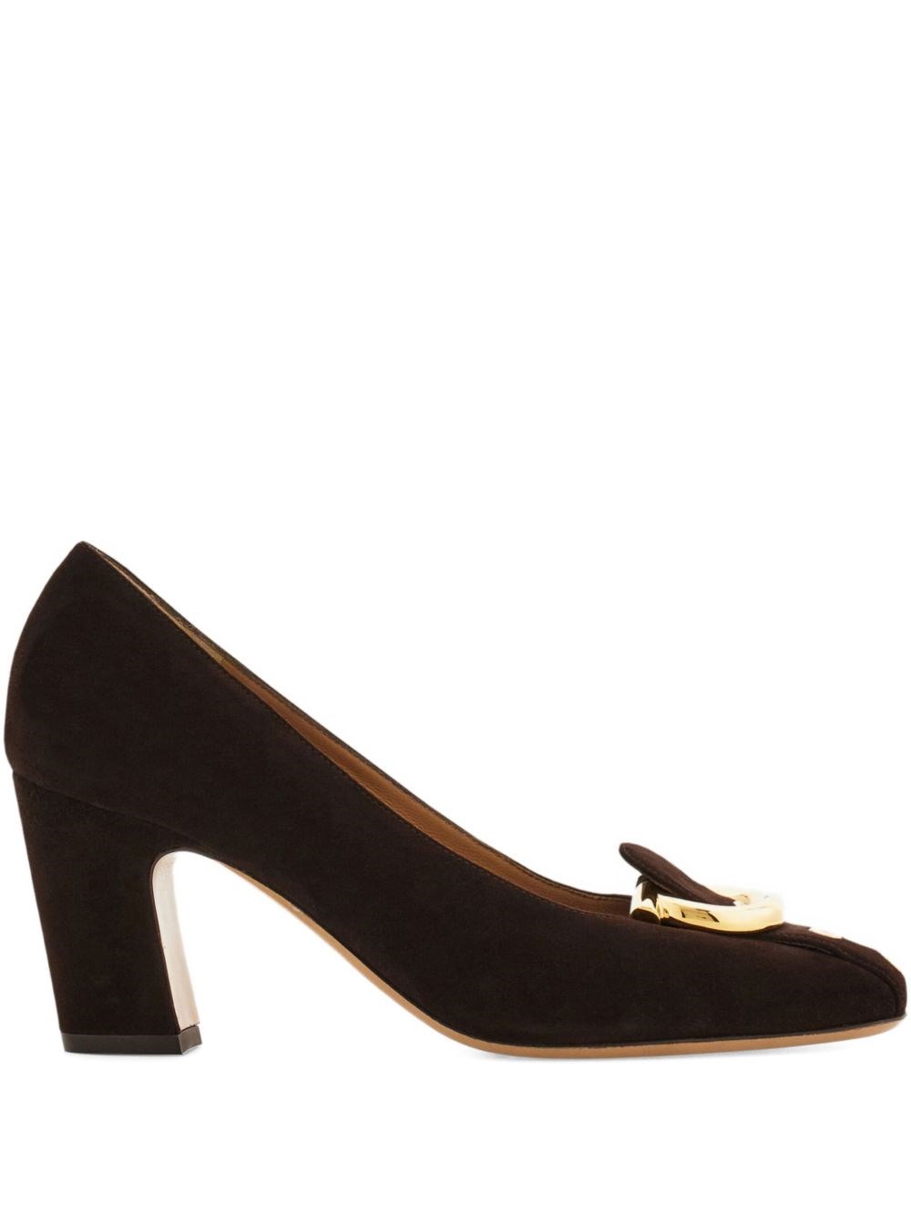 Ferragamo Leather Pumps In Brown