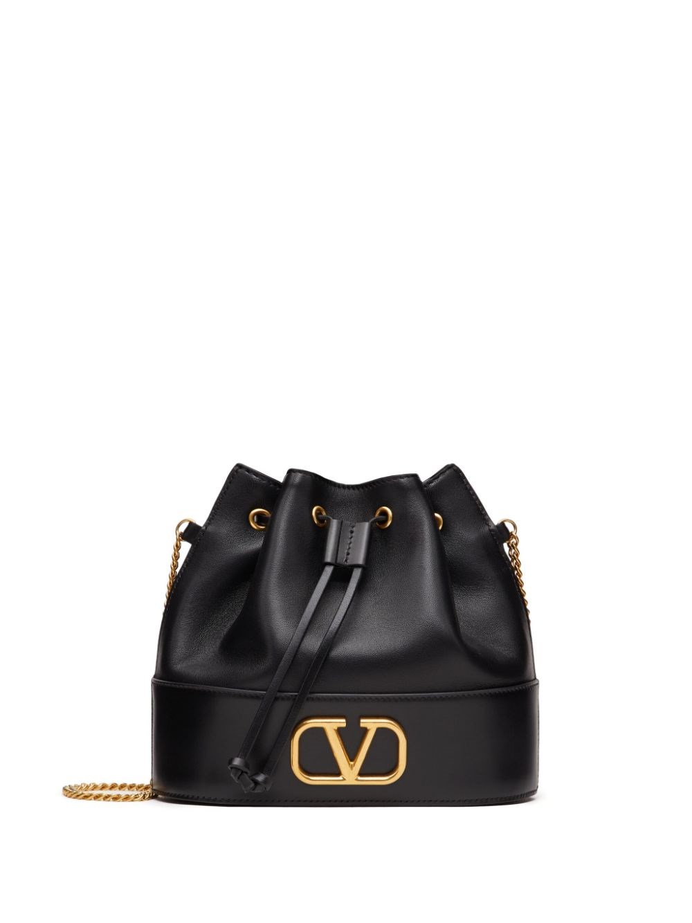 Valentino Garavani Vlogo Signature Leather Mini Bag In Black