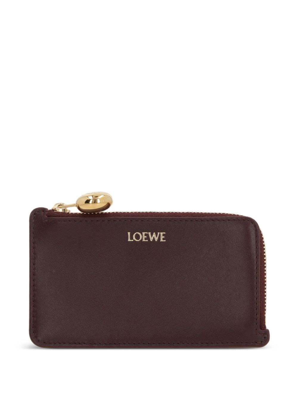 Loewe Pebble Leather Zipped Card Case In Red