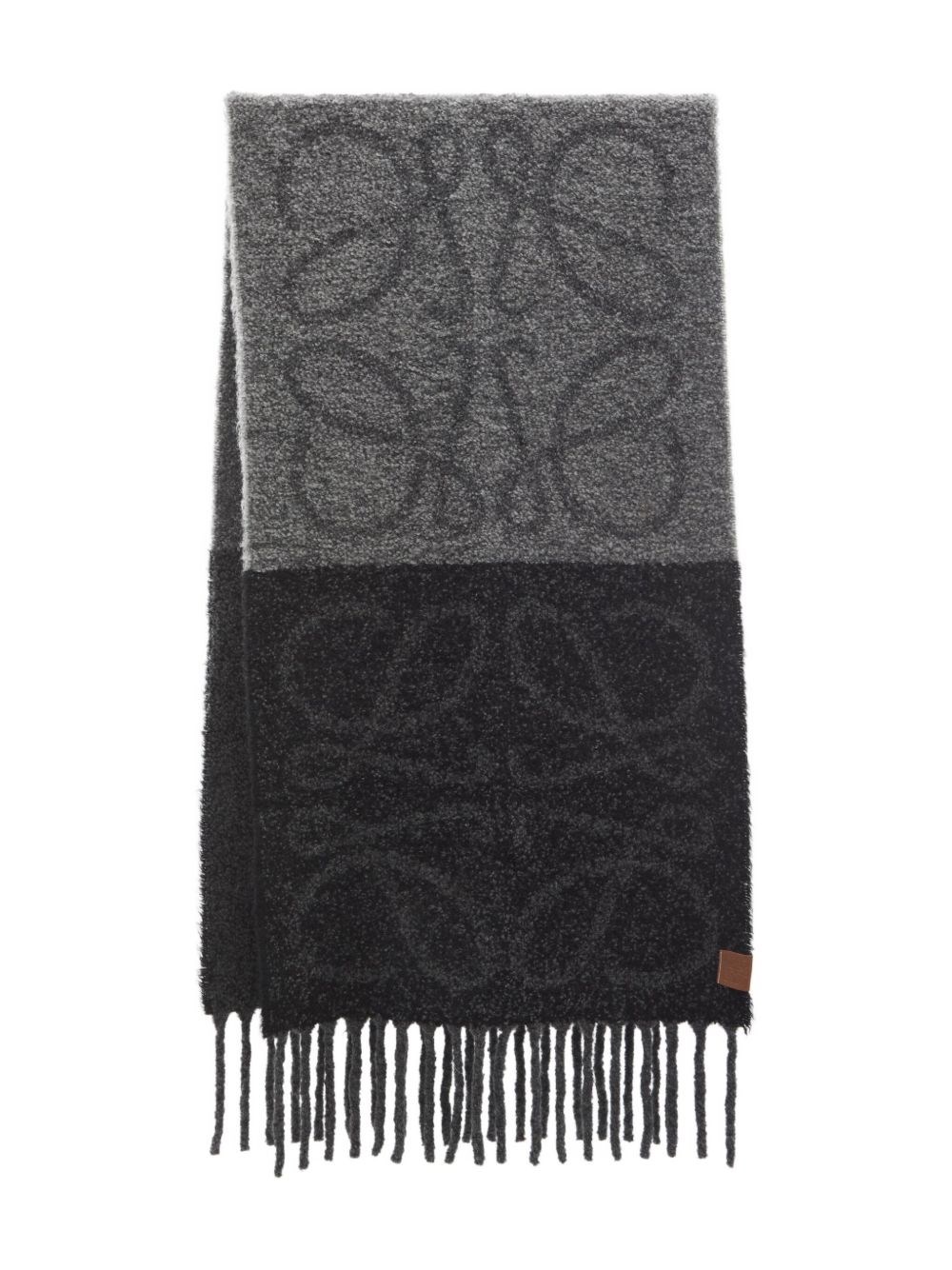 Loewe Anagram Wool Scarf In Gray