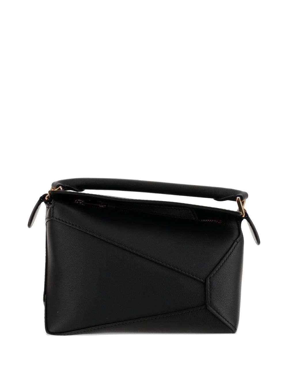 Loewe Puzzle Edge Mini Leather Handbag In Black