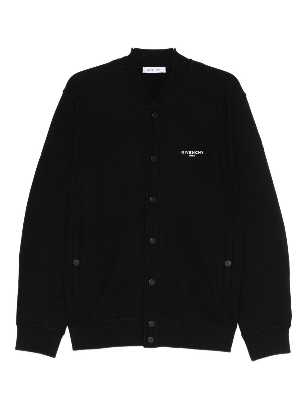 Givenchy Black Varsity Jacket With Bomber Collar And Logo Lettering On The Front In Cotton Man In Black