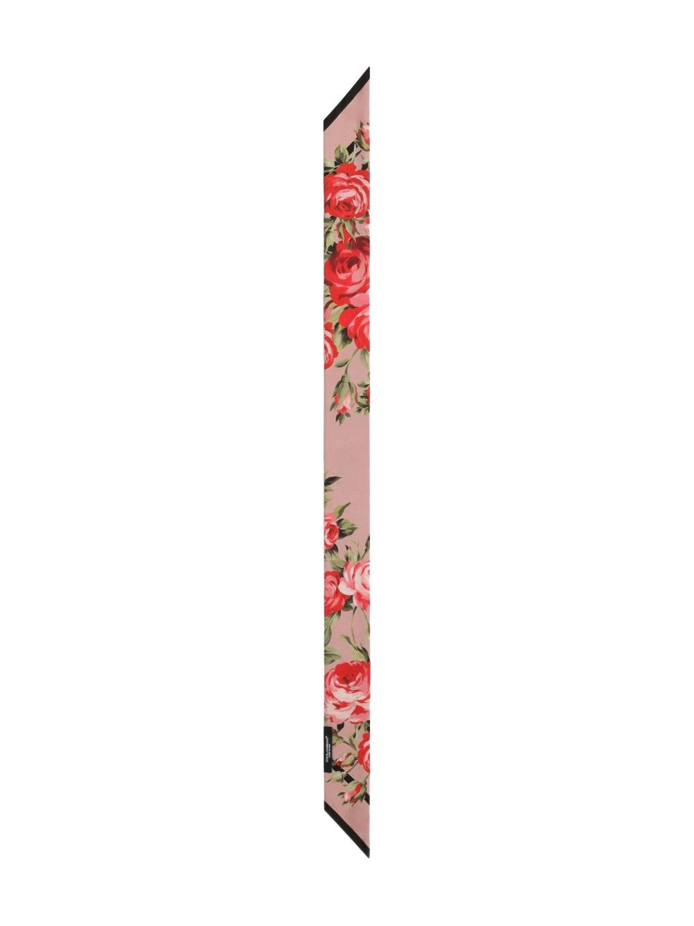 Dolce & Gabbana Roses Bouquet Print Silk Foulard