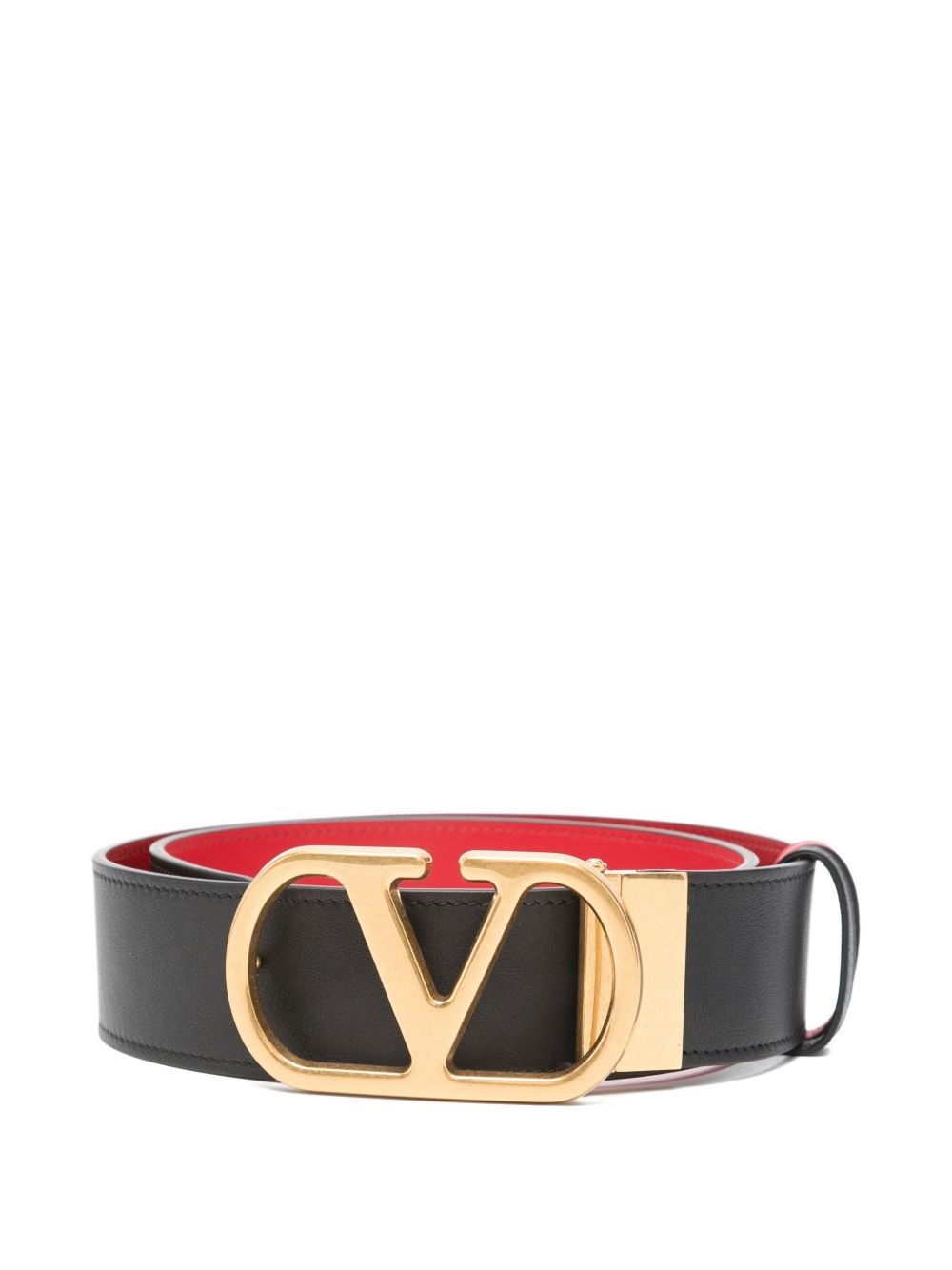 Valentino Garavani Vlogo Signature Leather Belt In Black