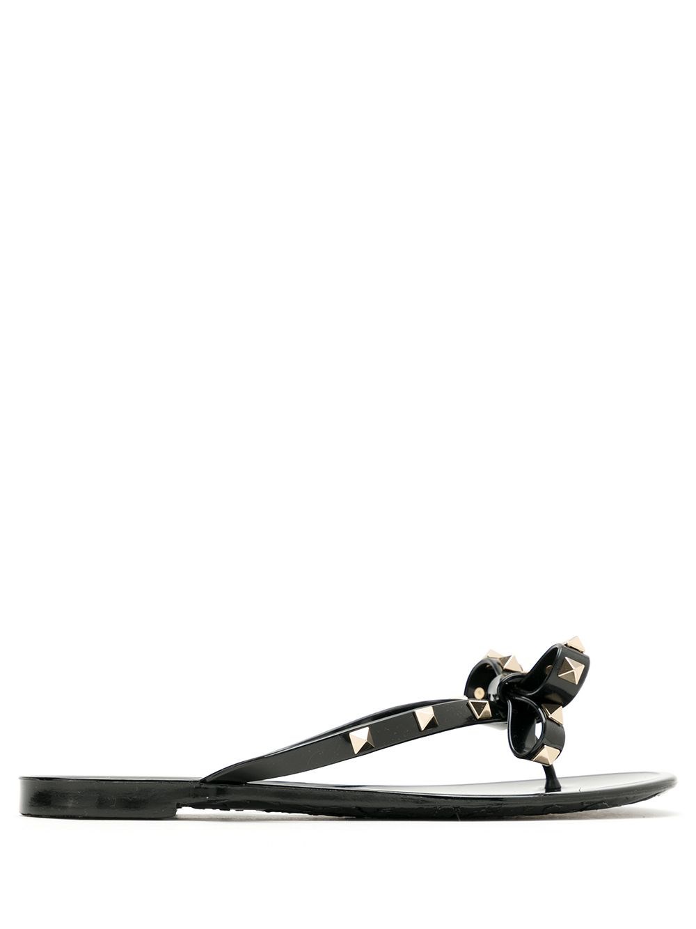 Valentino Rockstud Rubber Flip Flop In Black