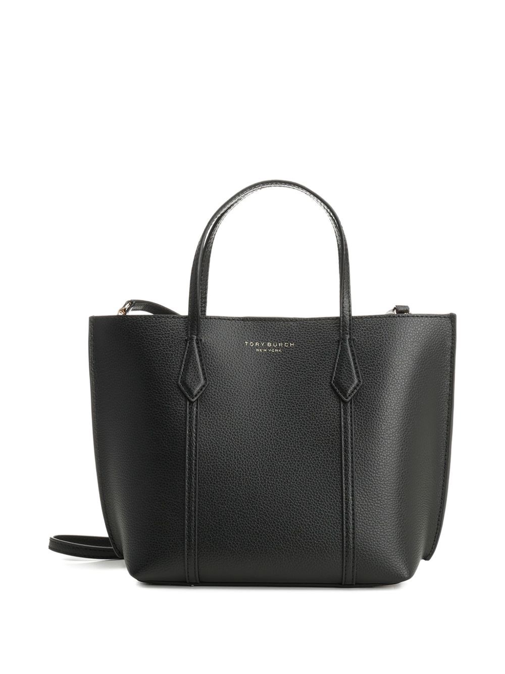 Tory Burch Perry Small Leather Tote In Black