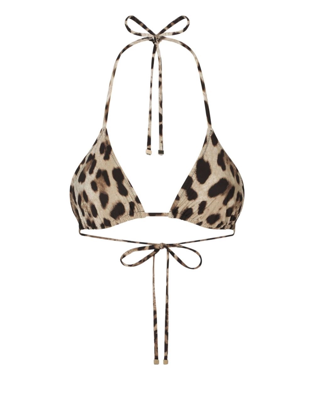 Dolce & Gabbana Triangle Bikini Top In Brown