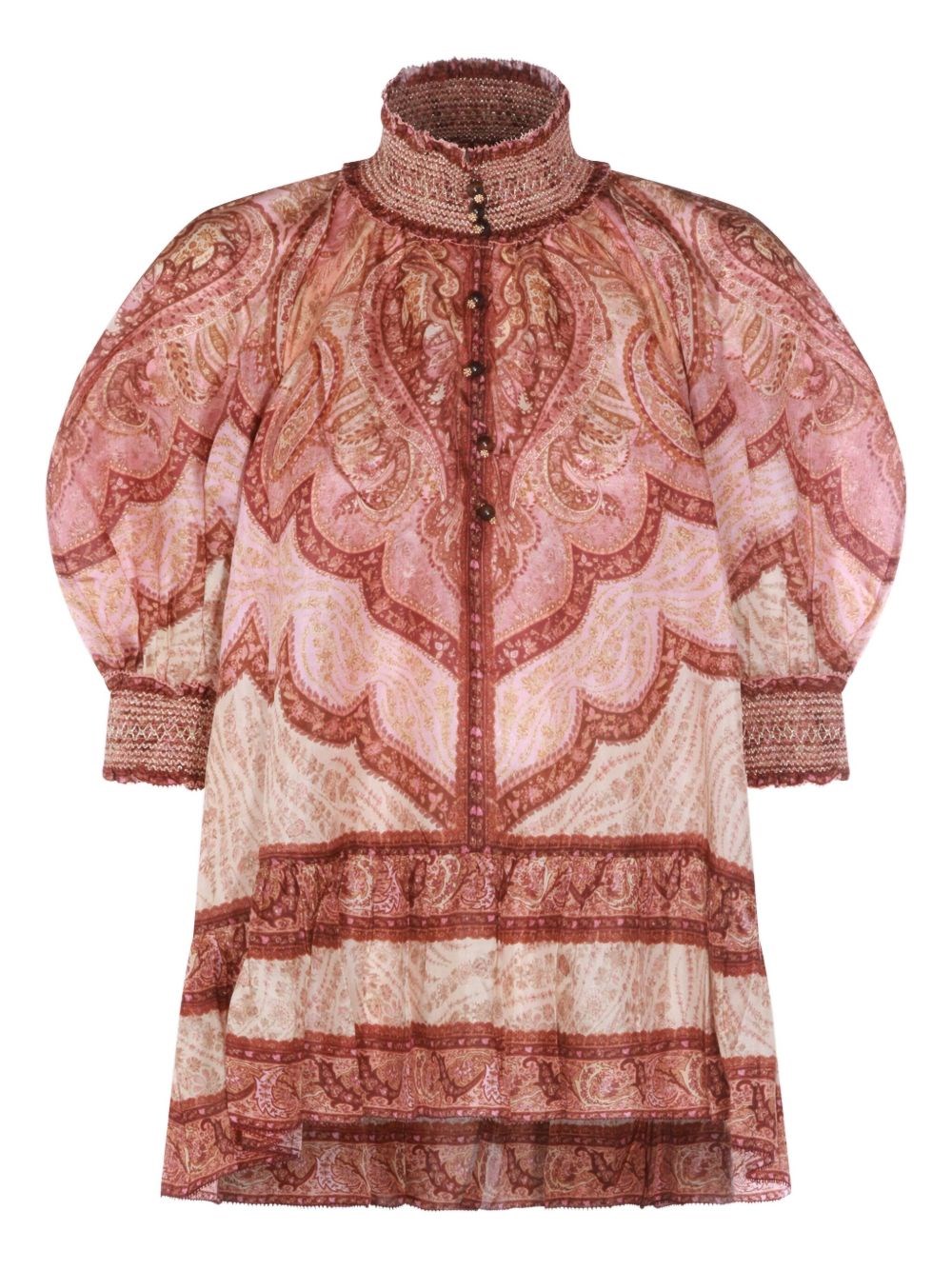 Zimmermann Wanderlust Silk Blouse In Red