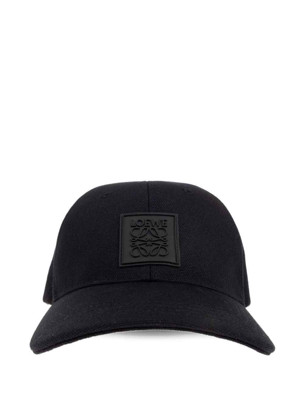 Loewe Logo Cotton Baseball Cap In Black
