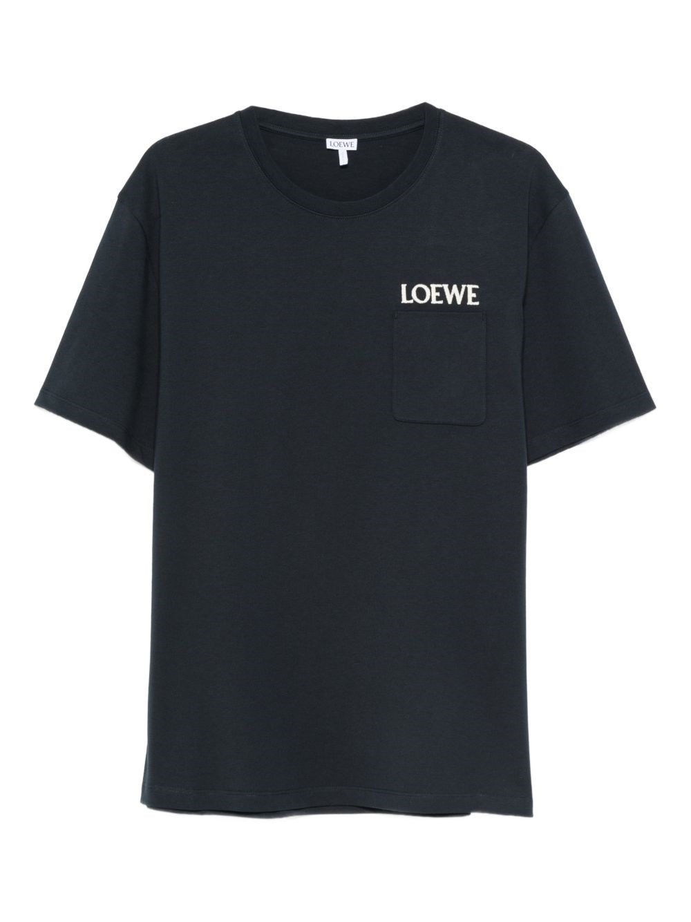 Loewe Logo-embroidered Cotton-jersey T-shirt In Black