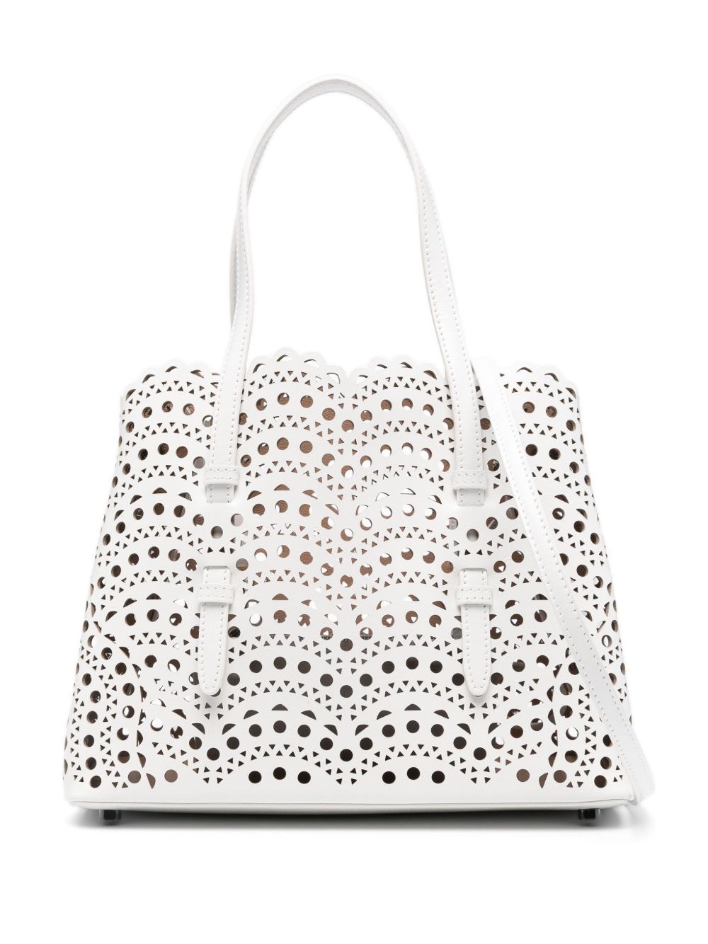 Alaïa Mina 25 Leather Handbag In White