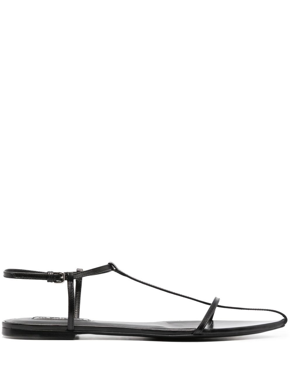 Jil Sander Leather Sandals In Black