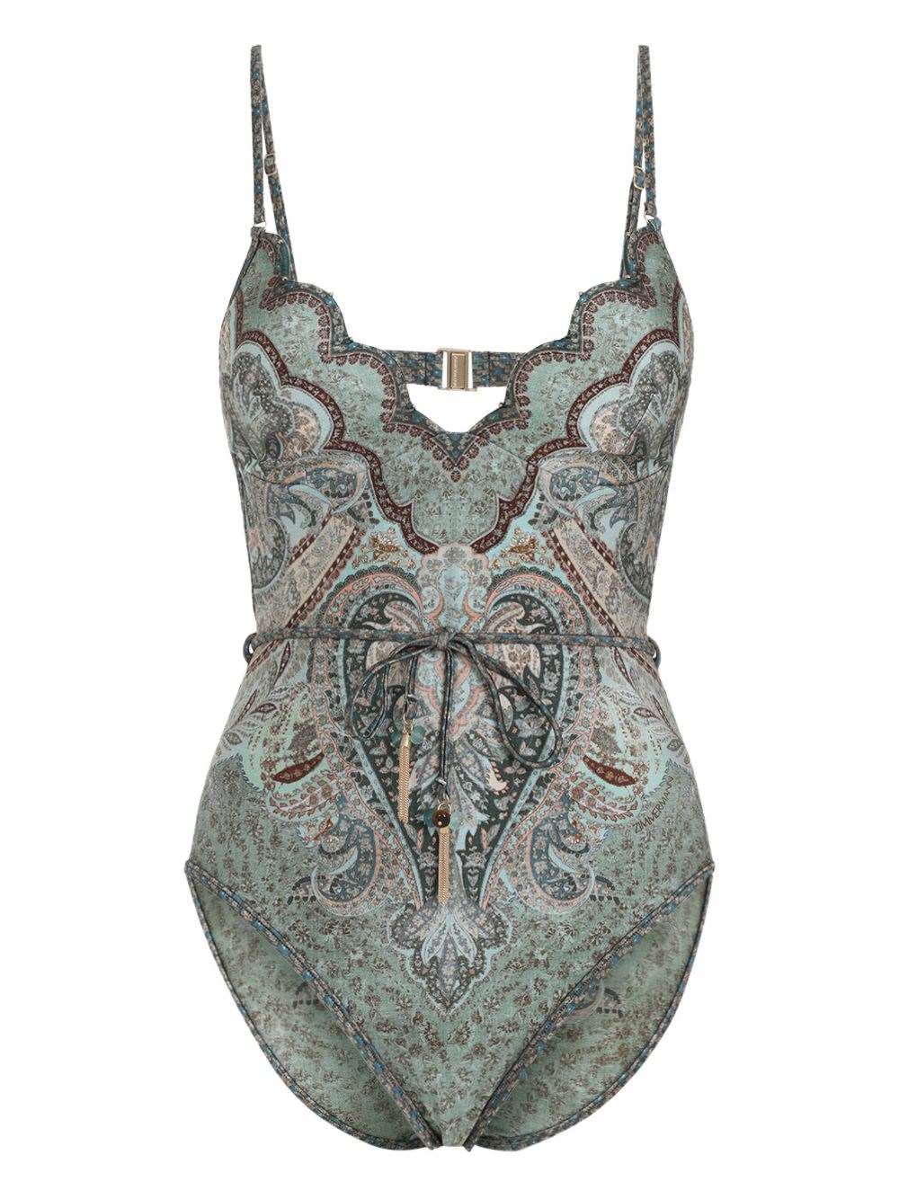 Zimmermann Wanderlust Swimsuit In Green