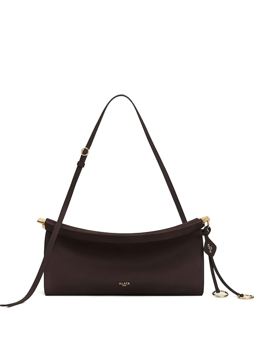 Alaïa Le Click East West Medium Leahter Shoulder Bag In Brown