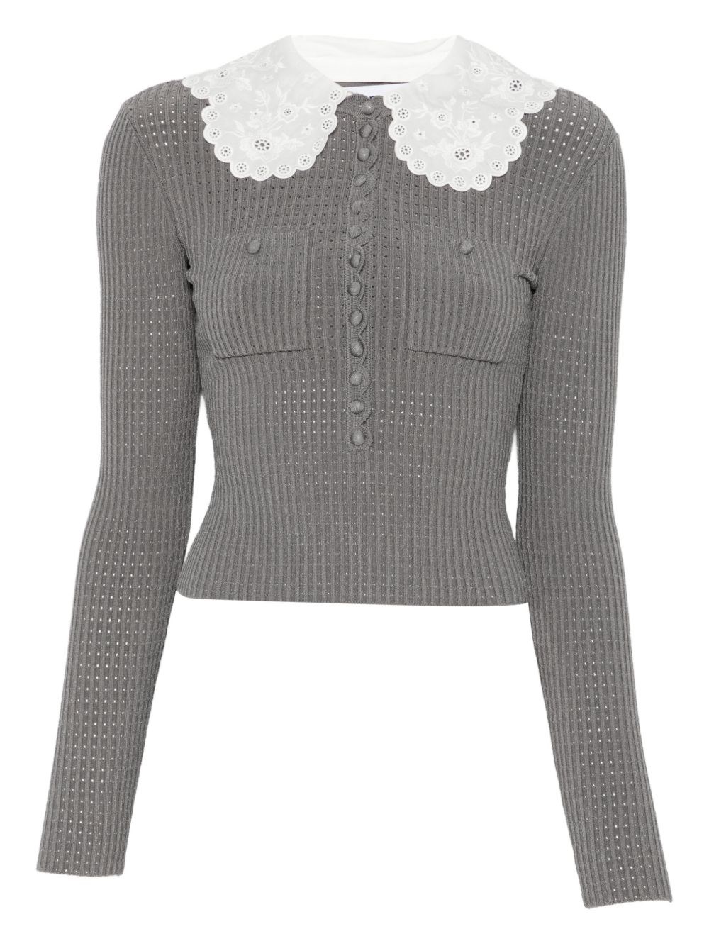 SELF PORTRAIT Collar-Detail Sweater