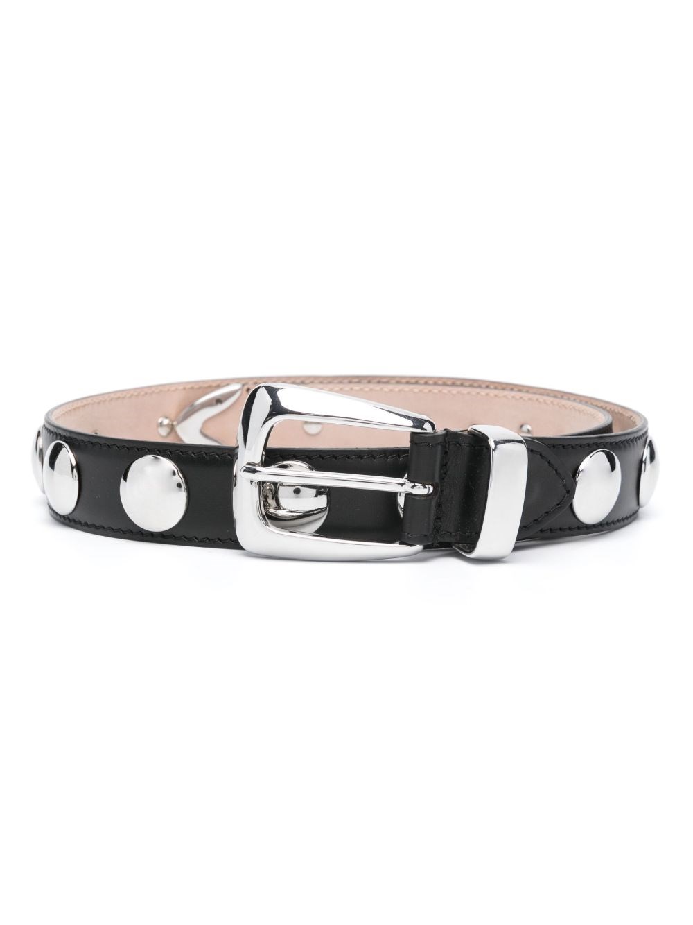 Khaite Benny Leather Belt In Black